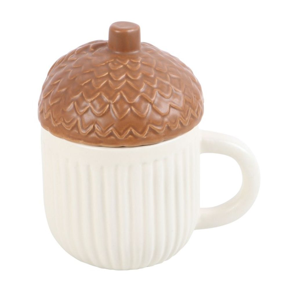 Ceramic Autumn Acorn Shaped Mug W/ Lid