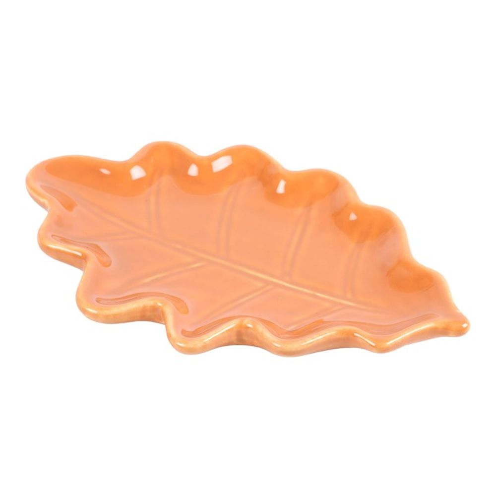 Ceramic Orange Autumn Leaf Dish