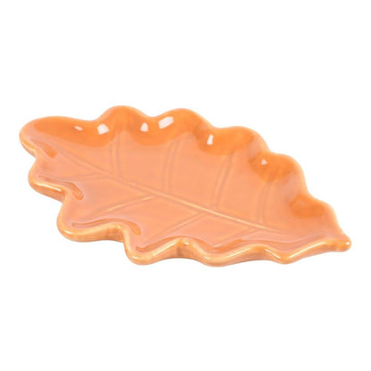 Ceramic Orange Autumn Leaf Dish