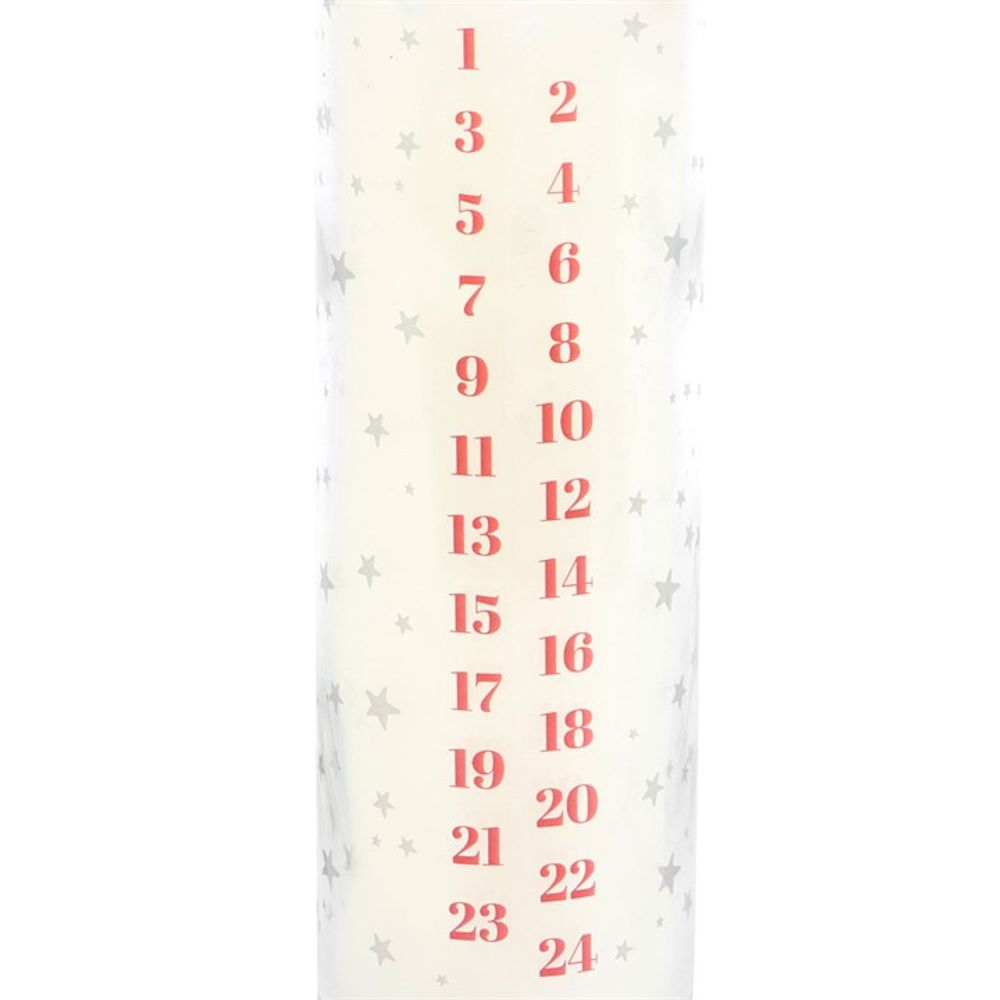 White Vanilla Advent Tube Candle - Scented Christmas Candle