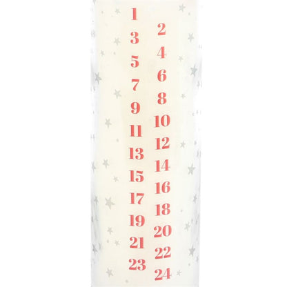 White Vanilla Advent Tube Candle - Scented Christmas Candle