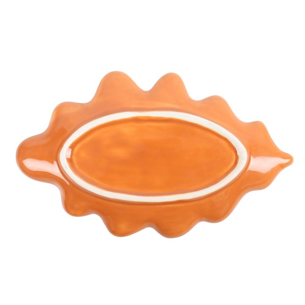 Ceramic Orange Autumn Leaf Dish
