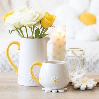 Daisy Print Stemless Wine Glass - 500ml