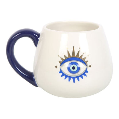 White All Seeing Eye Rounded Mug - 500ml