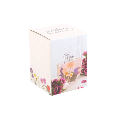 Mum Wildflower Stemless Glass - 500ML