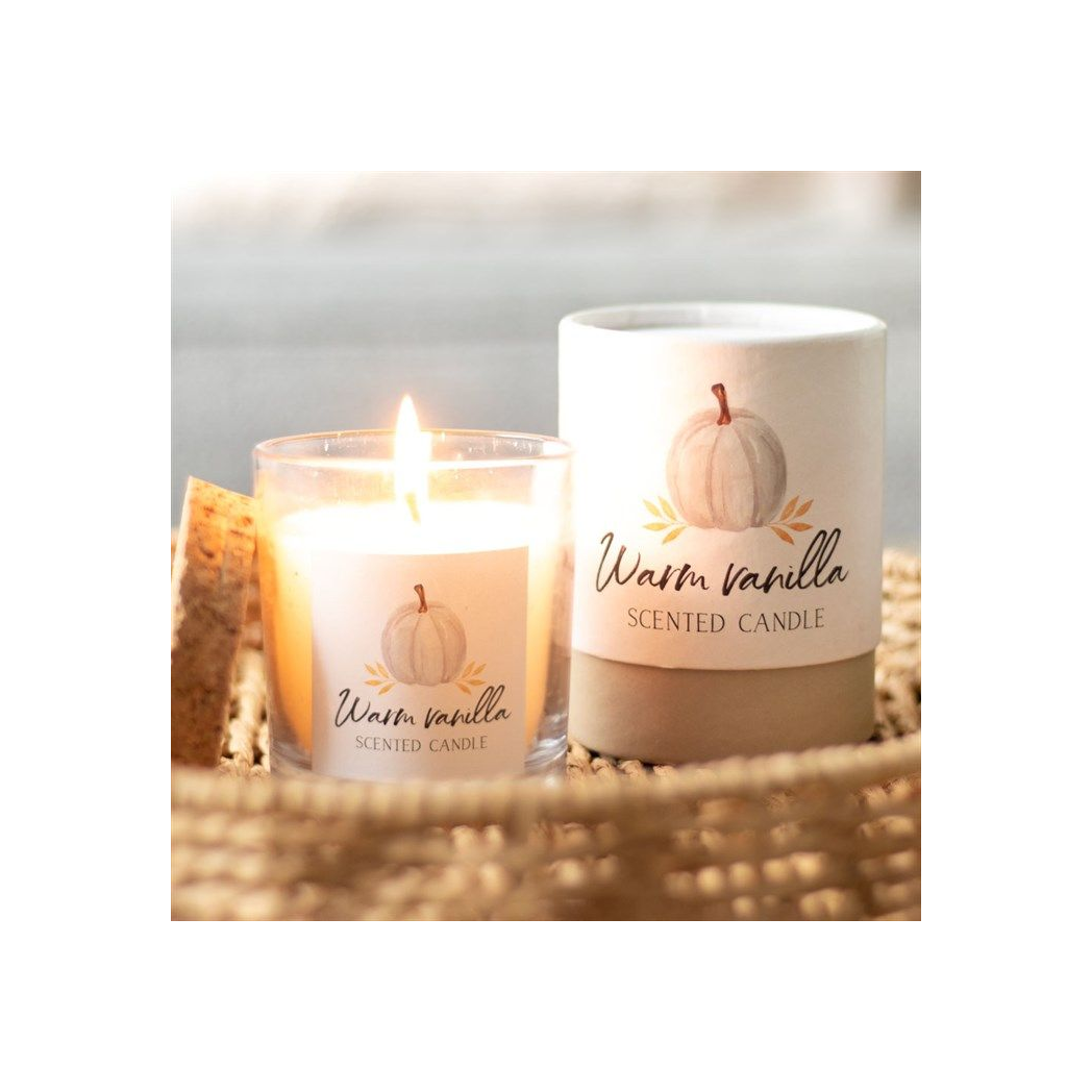 Warm Vanilla Autumn Candle - Scented Vanilla Candle