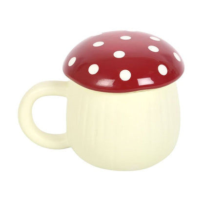 Mushroom Shaped Ceramic Mug W/ Lid - 380ML