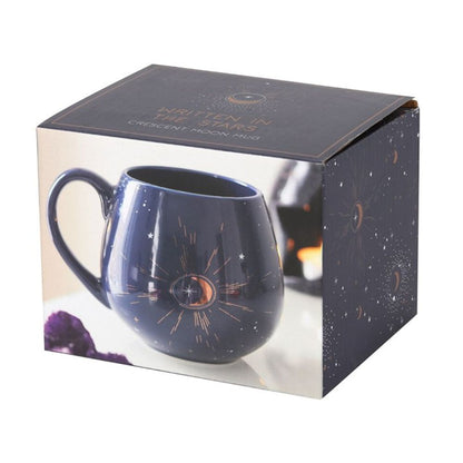 Blue Crescent Moon Bulbus Mug - 9.5cm
