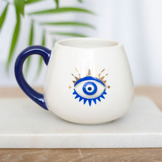 White All Seeing Eye Rounded Mug - 500ml