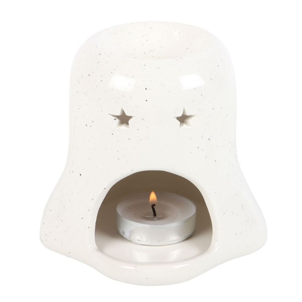 Ghost Shaped Oil Burner with Pumpkin - 11cm