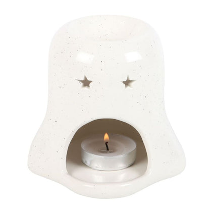 Ghost Shaped Oil Burner with Pumpkin - 11cm