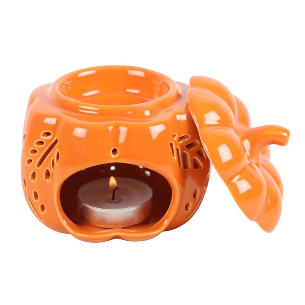 Orange Autumn Leaves Pumpkin Oil Burner / Tealight Holder