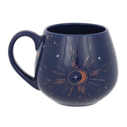 Blue Crescent Moon Bulbus Mug - 9.5cm