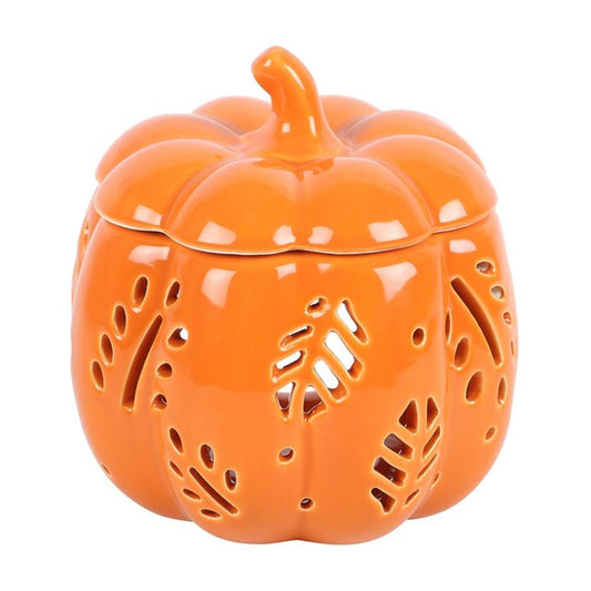 Orange Autumn Leaves Pumpkin Oil Burner / Tealight Holder