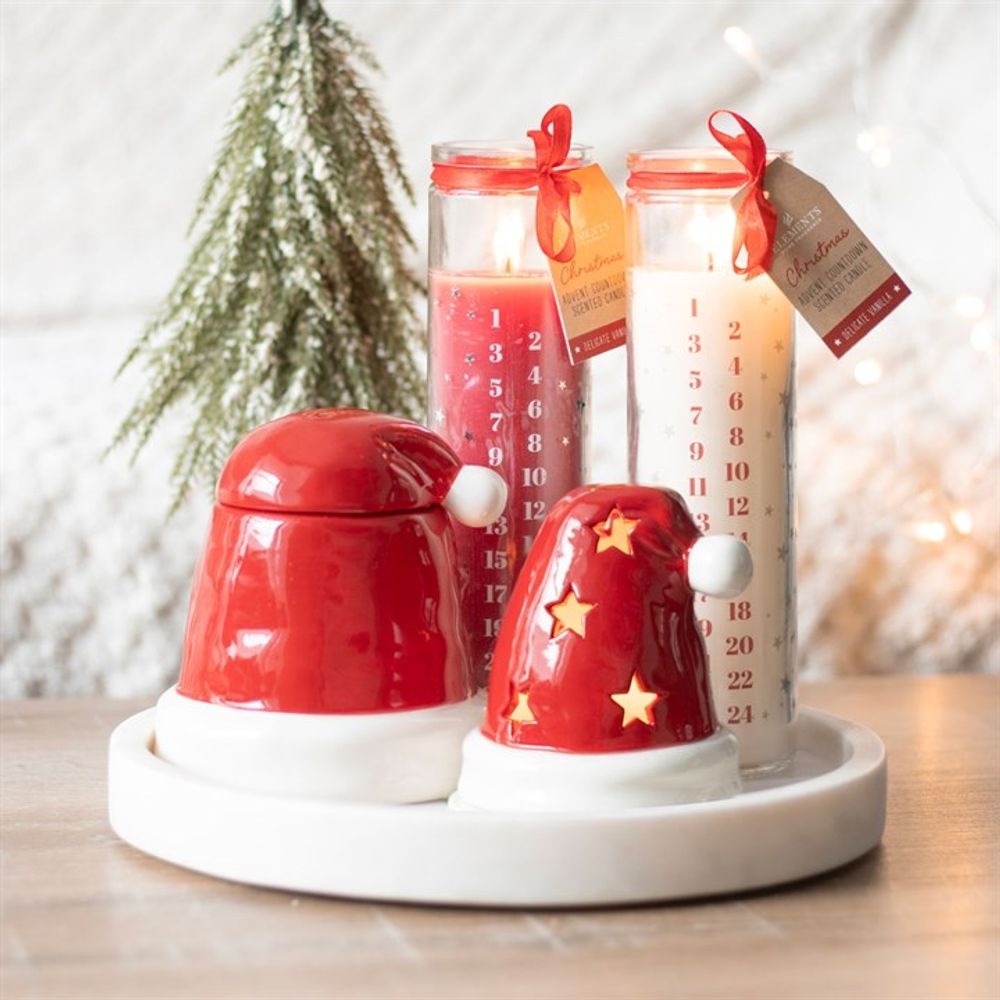 White Vanilla Advent Tube Candle - Scented Christmas Candle