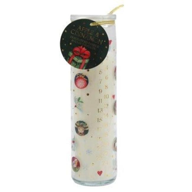 Christmas Bauble Advent Tube Candle - 20cm