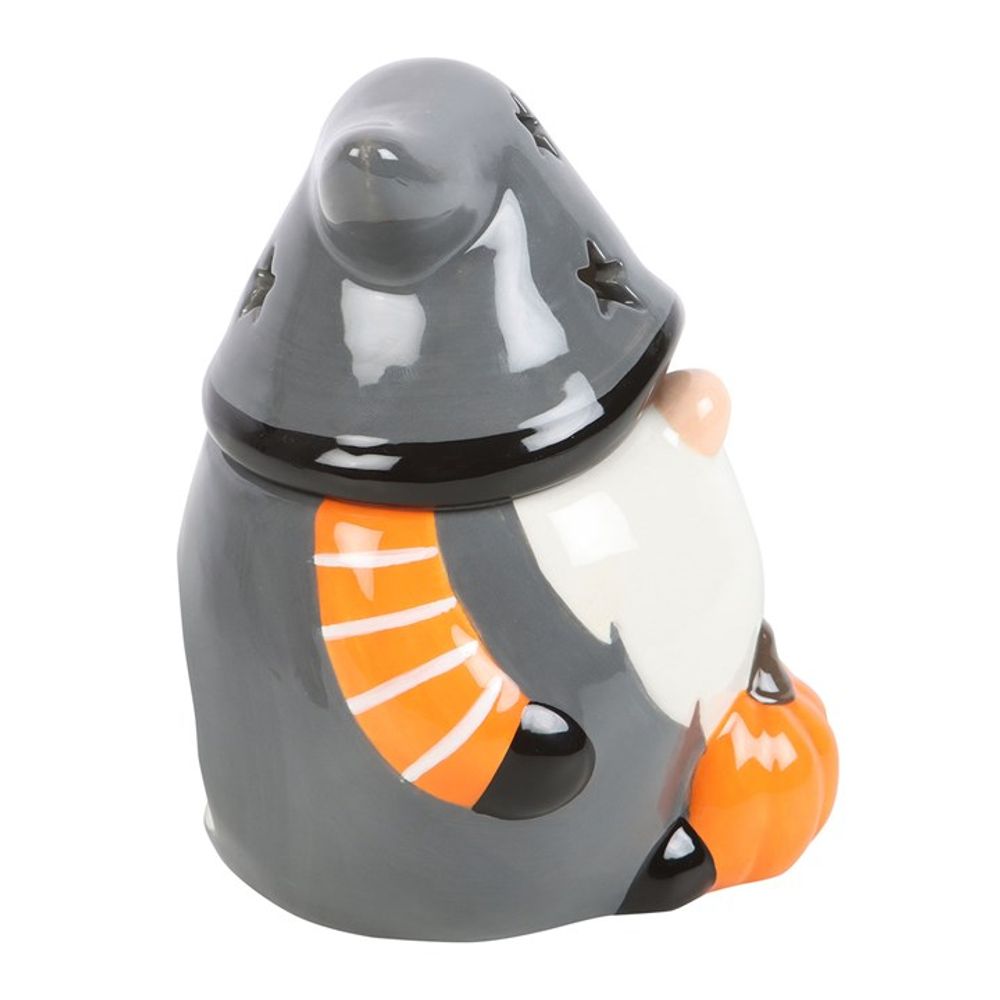 Grey Ceramic Gonk Oil Burner / Tealight Holder W/ Pumpkin