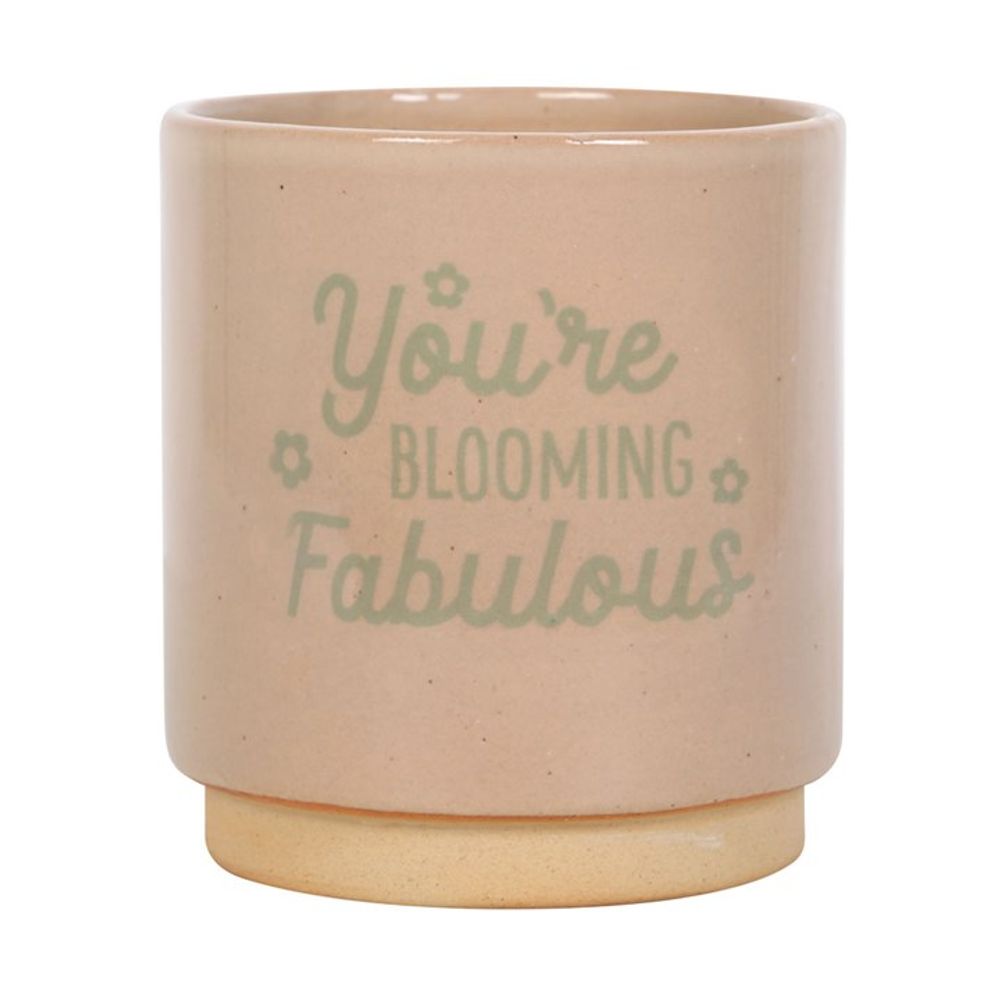 Cream Speckle "You're Blooming Fabulous" Plant Pot