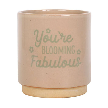 Cream Speckle "You're Blooming Fabulous" Plant Pot