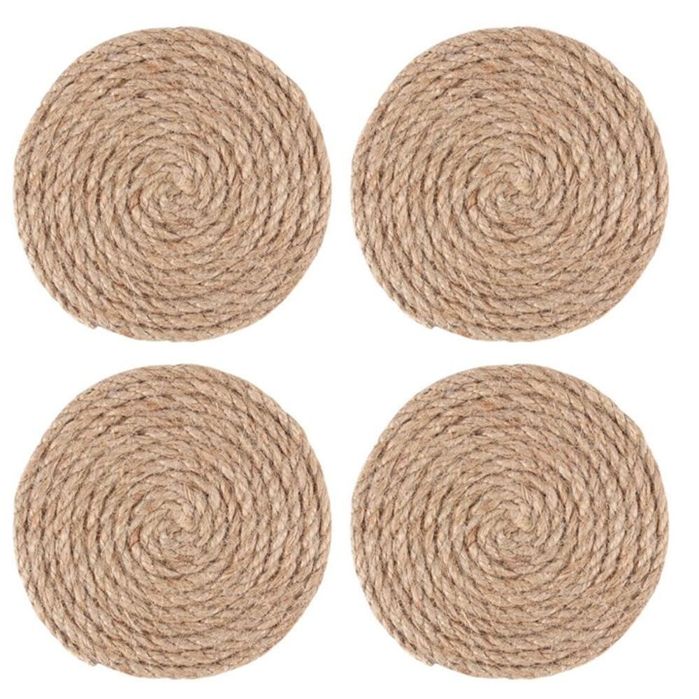 Coastal Charm Rope Coasters - Set of 4 - 10cm