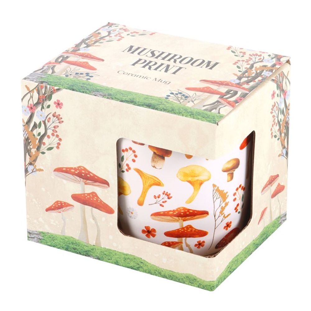 Ceramic Mushroom Print Mug - 360ml
