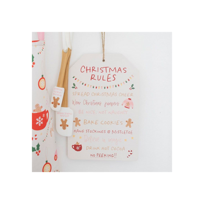 Sugarplum Fun Christmas Rules Hanging Sign