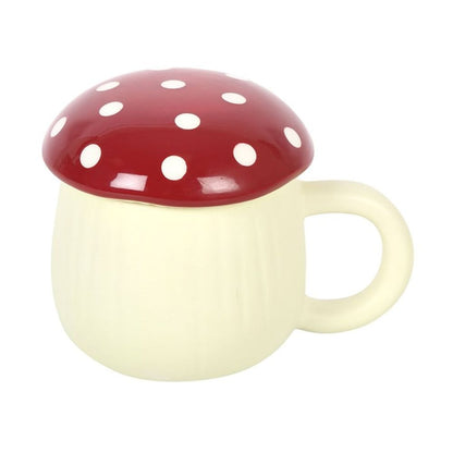 Mushroom Shaped Ceramic Mug W/ Lid - 380ML