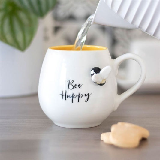 3D Bee Happy Bulbus Mug - 12cm