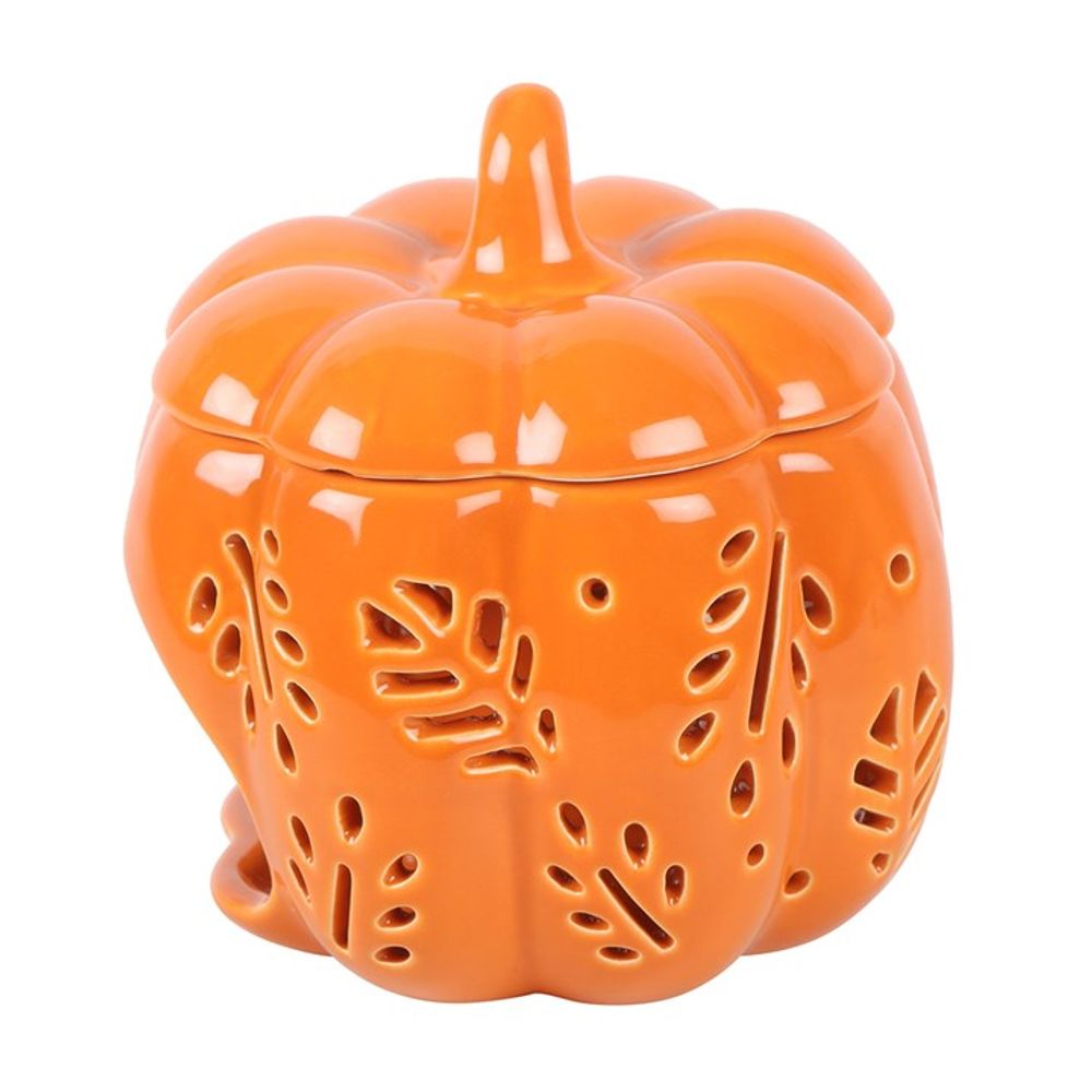 Orange Autumn Leaves Pumpkin Oil Burner / Tealight Holder