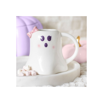 Miss Boo Ghost Shaped Mug with Bow - 440ML
