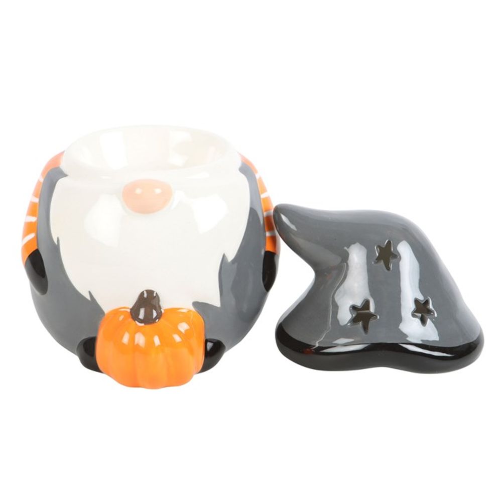 Grey Ceramic Gonk Oil Burner / Tealight Holder W/ Pumpkin