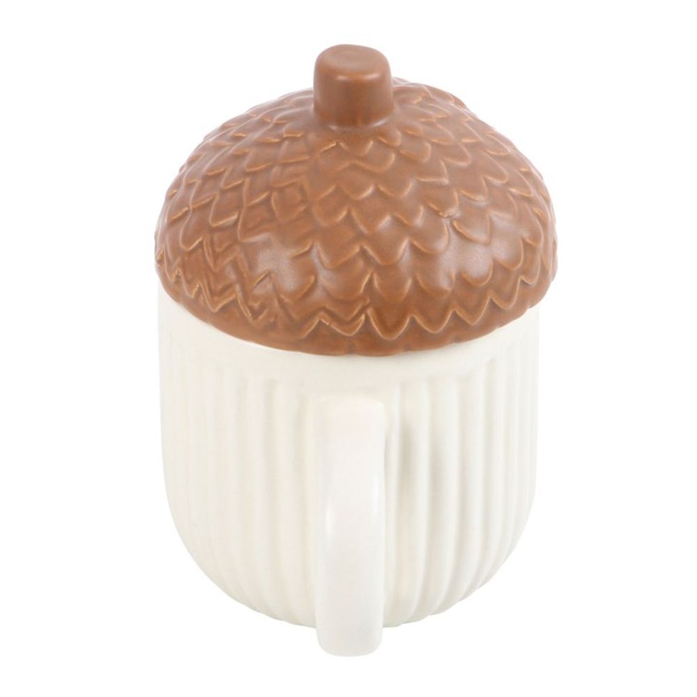 Ceramic Autumn Acorn Shaped Mug W/ Lid
