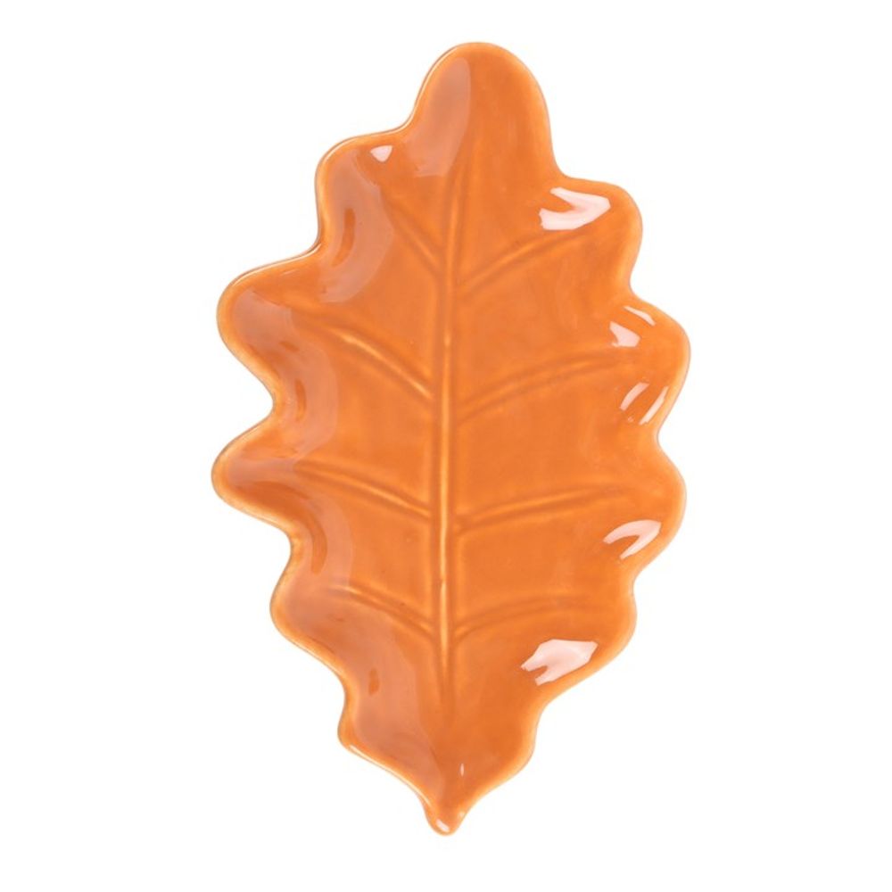 Ceramic Orange Autumn Leaf Dish