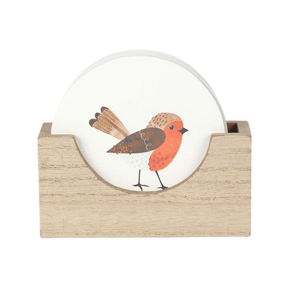Winter Robin Coaster Set - Set Of 4