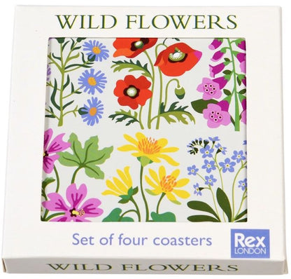 Wild Flower Coasters - Set of 4 - 10cm