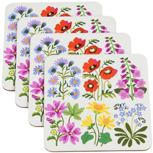 Wild Flower Coasters - Set of 4 - 10cm