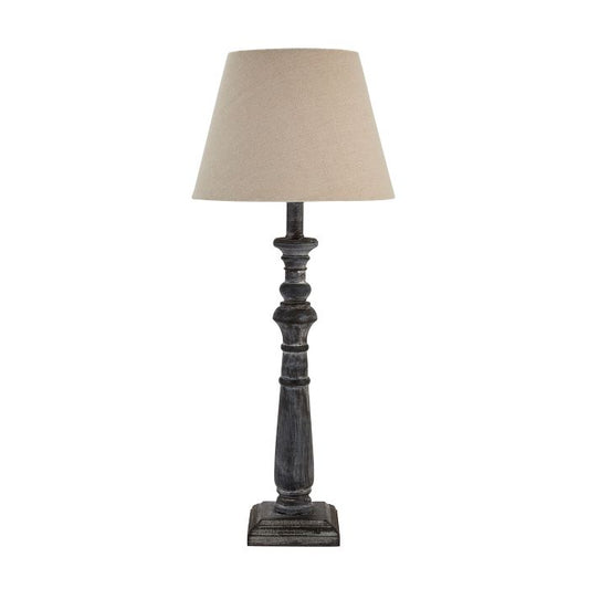 Hand-Made Wooden Column Table Lamp - 50cm