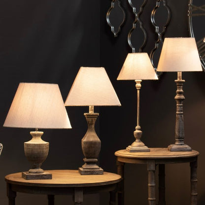 Hand-Made Wooden Column Table Lamp - 50cm