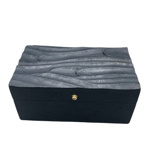 Wooden Antique Black Dunes Multi Purpose Storage Box 22cm